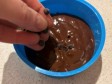 tortino banana, cacao e gocce in friggitrice